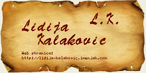 Lidija Kalaković vizit kartica